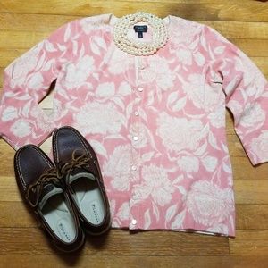 100% Cashmere Floral Cardigan